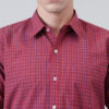 ACCOX Comfort Micro Checked Short Sleeves Cotton Formal Shirt