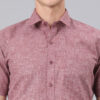 ACCOX Men Comfort Regular Fit Solid Spread Collar Linen Formal Shirt