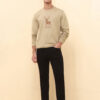 Allen Solly Men Graphic Embroidered Crew Neck Full Sleeve Sweatshirt