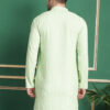 Anouk Checked Mandarin Collar Long Sleeves Thread Work Kurta