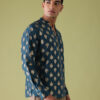 Anouk Ethnic Motifs Foil Printed Mandarin Collar Straight Kurta