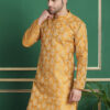 Anouk Floral Mandarin Collar Long Sleeves Thread Work Kurta