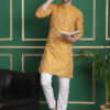 Anouk Floral Mandarin Collar Long Sleeves Thread Work Kurta