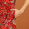 Anouk Mandarin Collar Floral Printed Straight Kurta
