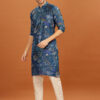 Anouk Mandarin Collar Floral Printed Straight Kurta