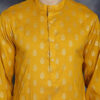 Anouk Mustard Yellow Ethnic Motifs Printed Band Collar Straight Kurta