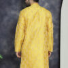 Anouk Yellow Ethnic Motifs Woven Design Jacquard Straight Kurta