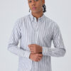 Banana Club Men Black Cotton Oxford Stripe Shirt