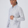 Banana Club Men Black Cotton Oxford Stripe Shirt