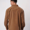 Bene Kleed Men Brown solid full sleeves Cotton Oversize Casual Shirt