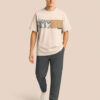 BULLMER Men Abstract Printed Round Neck Oversized T-shirt