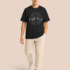 BULLMER Typography Printed Crew Neck Drop Shoulder Oversized T-shirt