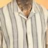 Campus Sutra Men Comfort Cuban Collar Vertical Striped Cotton Oversized Casual Shirt