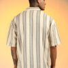 Campus Sutra Men Comfort Cuban Collar Vertical Striped Cotton Oversized Casual Shirt