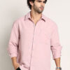 Campus Sutra Men Comfort Relaxed Fit Spread Collar Solid Cotton Casual Shirt