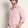 Campus Sutra Men Comfort Relaxed Fit Spread Collar Solid Cotton Casual Shirt