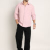 Campus Sutra Men Comfort Relaxed Fit Spread Collar Solid Cotton Casual Shirt
