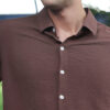 Campus Sutra Textured Roll-Up Sleeves Relaxed Fit Comfort Casual Shirt