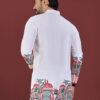 CHARLOTTE GRACIOUS Men Floral Printed White Romance Jacquard Kurta