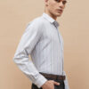 CODE by Lifestyle Men Vertical Striped Spread Collar Cotton Formal Shirt