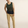 DAMENSCH Colourblocked Cotton Blend Tank T-shirt