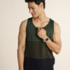 DAMENSCH Colourblocked Cotton Blend Tank T-shirt