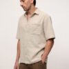 Dennis Lingo Boxy Fit Textured Spread Collar Shirt