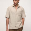 Dennis Lingo Boxy Fit Textured Spread Collar Shirt