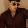 DENNISON Men Brown Formal Shirt