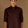 DENNISON Men Brown Formal Shirt