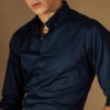 DENNISON Men Navy Blue Comfort Regular Fit Solid Formal Shirt