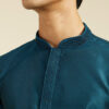 Diwas by Manyavar Geometric Woven Design Mandarin Collar Straight Kurta