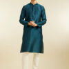 Diwas by Manyavar Geometric Woven Design Mandarin Collar Straight Kurta