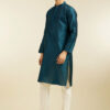 Diwas by Manyavar Geometric Woven Design Mandarin Collar Straight Kurta