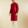 Diwas by Manyavar Thread Work Embroidered Mandarin Collar Straight Kurta