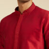 Diwas by Manyavar Thread Work Embroidered Mandarin Collar Straight Kurta