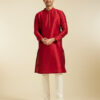 Diwas by Manyavar Thread Work Embroidered Mandarin Collar Straight Kurta