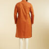 Diwas by Manyavar Woven Design Mandarin Collar Cotton Straight Kurta