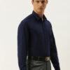 English Navy Men Navy Blue Slim Fit Solid Formal Shirt