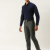 English Navy Men Navy Blue Slim Fit Solid Formal Shirt