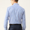 English Navy Men Slim Fit Opaque Striped Formal Shirt