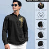 Fifth U Men Black Cotton Kurtas