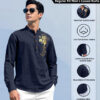 Fifth U Men Navy Blue Cotton Kurtas