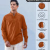Fifth U Men Solid Cotton Blend Straight Kurta