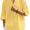 Fifth U Men Solid Cotton Blend Straight Short Kurta