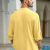 Fifth U Men Solid Cotton Blend Straight Short Kurta