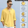 Fifth U Men Solid Cotton Blend Straight Short Kurta