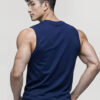 Friskers Mens Navy Blue Sleeveless Round Neck Tshirts