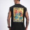 glitchez Sleeveless Graphic Printed Oversized Fit T-shirt