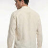 glitchez Striped Band Collar Casual Shirt
